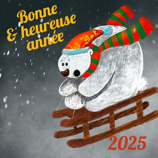 Carte Bonne Année 2022 Et L`ours Blanc : Envoyer une vraie Carte De